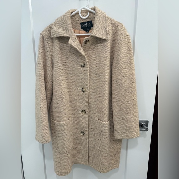 Braetan Jackets & Blazers - Vintage Braetan Cream Beige Wool Tweed Coat Size Medium